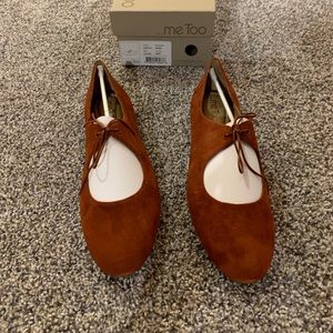 Cacey Rust Suede Me Too Flat Mary Jane flats. Size 11.